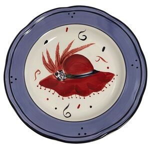Red Hat Ladies Hand Painted Canterbury Potteries Plate